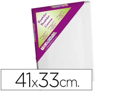 BASTIDOR LIDERPAPEL 6F LIENZO GRAPADO TRASERO ALGODON 100% MARCO PAWLONIA 1,8X3,8 CM BORDES MADERA 41X33 CM
