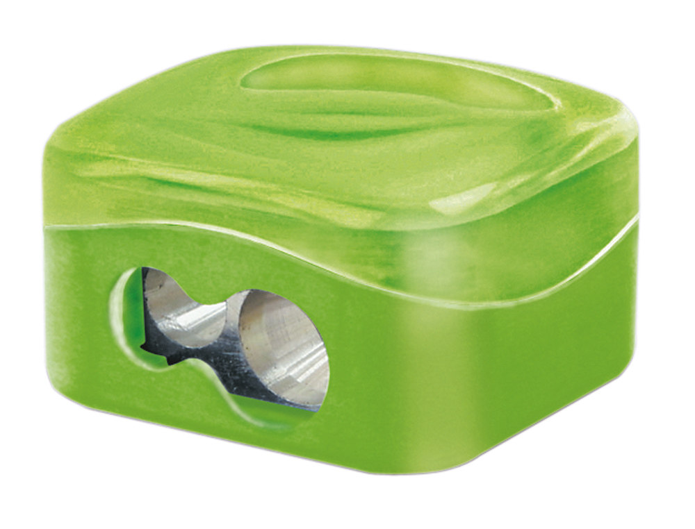 SACAPUNTAS M+R METALICO 2 USOS CON DEPOSITO COLORES SURTIDOS